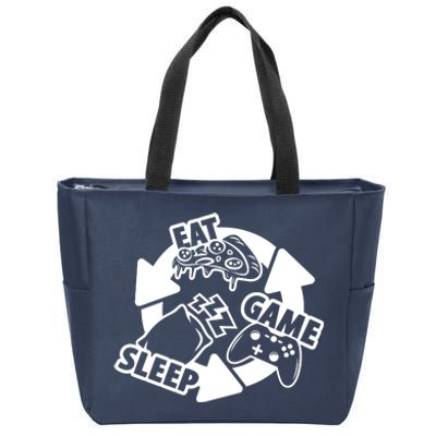 Eat Sleep Game Repeat Funny Gamer Zip Tote Bag