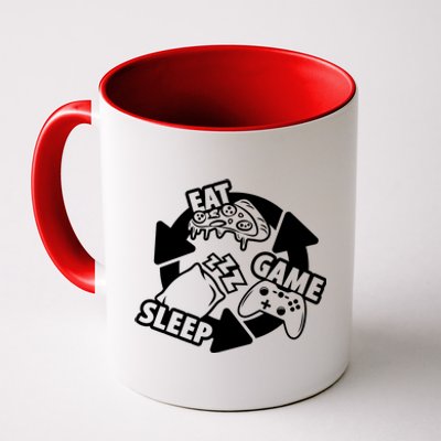 Eat Sleep Game Repeat Funny Gamer Coffee Mug