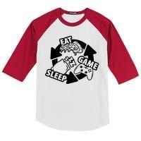 Eat Sleep Game Repeat Funny Gamer Kids Colorblock Raglan Jersey