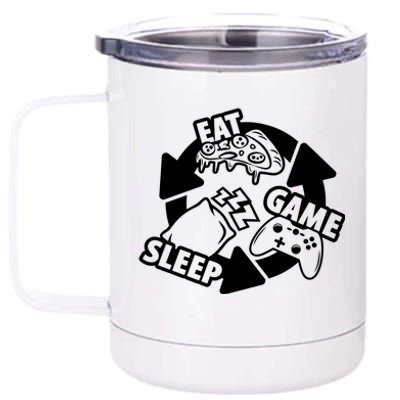 Eat Sleep Game Repeat Funny Gamer 12 oz Stainless Steel Tumbler Cup