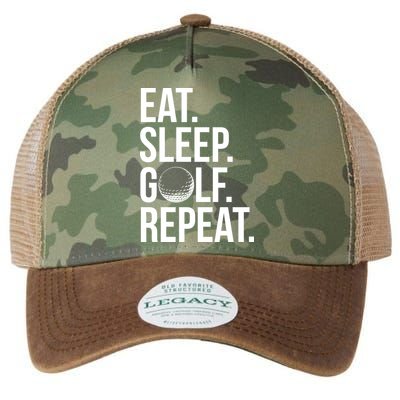 Eat Sleep Golf Repeat Legacy Tie Dye Trucker Hat