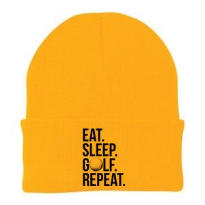 Eat Sleep Golf Repeat Knit Cap Winter Beanie