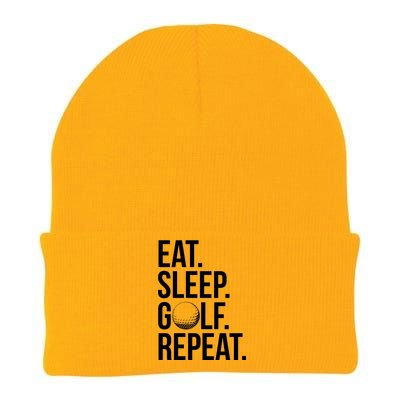 Eat Sleep Golf Repeat Knit Cap Winter Beanie