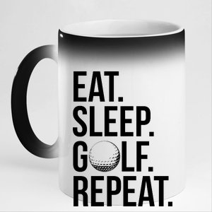 Eat Sleep Golf Repeat 11oz Black Color Changing Mug