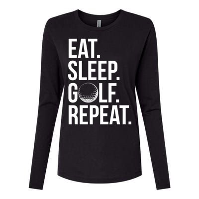 Eat Sleep Golf Repeat Womens Cotton Relaxed Long Sleeve T-Shirt