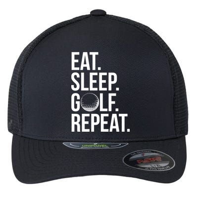 Eat Sleep Golf Repeat Flexfit Unipanel Trucker Cap