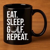 Eat Sleep Golf Repeat 11oz C Handle Ceramic Mug