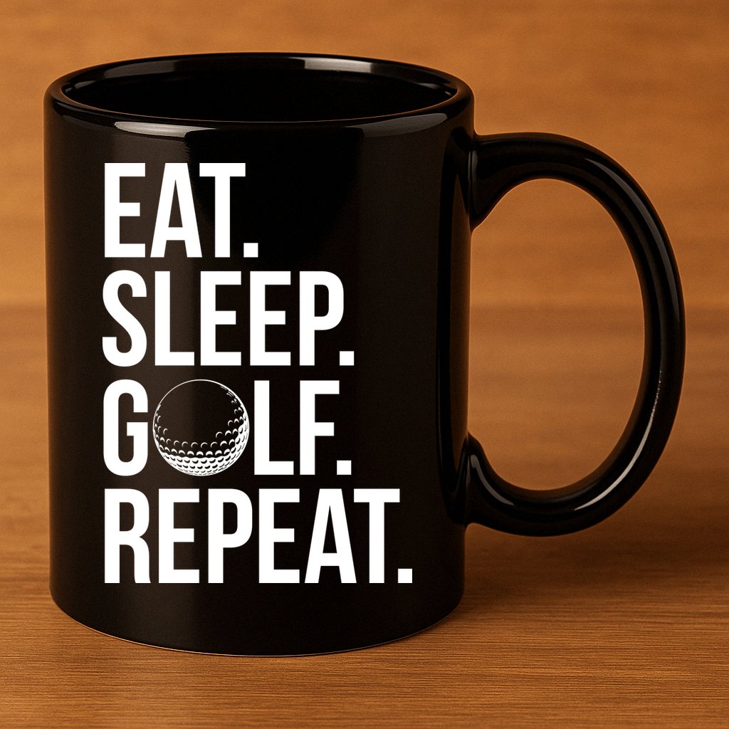 Eat Sleep Golf Repeat 11oz C Handle Ceramic Mug