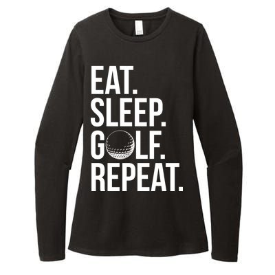 Eat Sleep Golf Repeat Womens CVC Long Sleeve Shirt