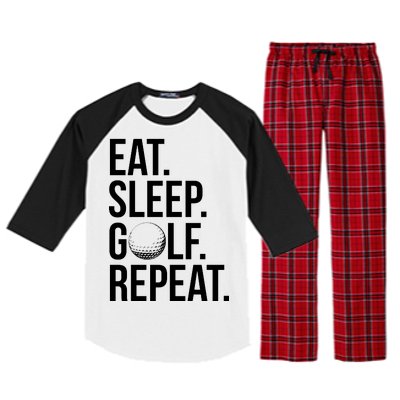 Eat Sleep Golf Repeat Raglan Sleeve Pajama Set