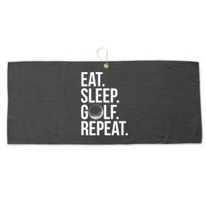 Eat Sleep Golf Repeat Large Microfiber Waffle Golf Towel