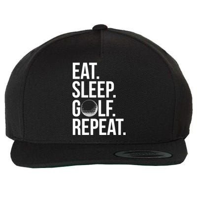 Eat Sleep Golf Repeat Wool Snapback Cap