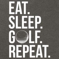 Eat Sleep Golf Repeat Cotton Canvas Backpack