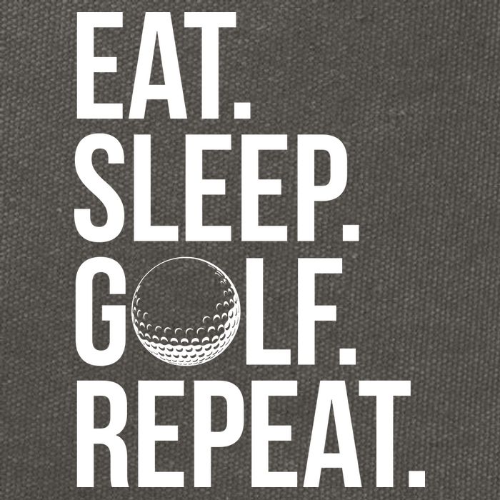 Eat Sleep Golf Repeat Cotton Canvas Backpack