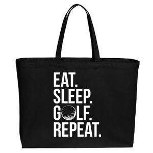 Eat Sleep Golf Repeat Cotton Canvas Jumbo Tote