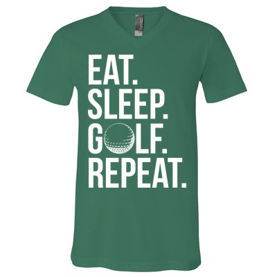 Eat Sleep Golf Repeat V-Neck T-Shirt