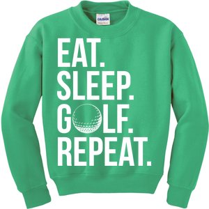 Eat Sleep Golf Repeat Kids Sweatshirt