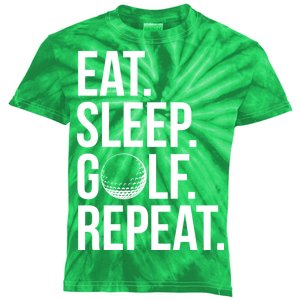 Eat Sleep Golf Repeat Kids Tie-Dye T-Shirt