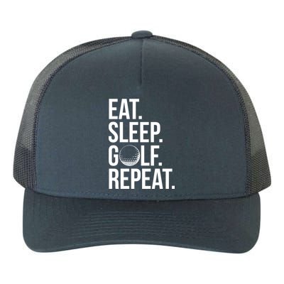 Eat Sleep Golf Repeat Yupoong Adult 5-Panel Trucker Hat