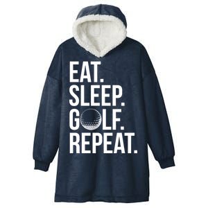 Eat Sleep Golf Repeat Hooded Wearable Blanket