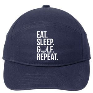 Eat Sleep Golf Repeat 7-Panel Snapback Hat