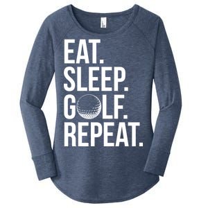 Eat Sleep Golf Repeat Women's Perfect Tri Tunic Long Sleeve Shirt