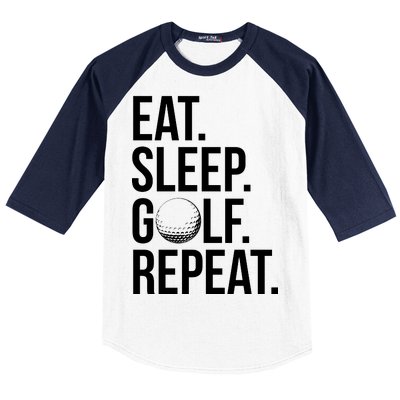 Eat Sleep Golf Repeat Baseball Sleeve Shirt