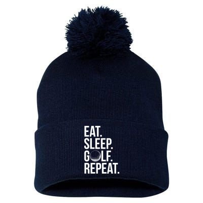 Eat Sleep Golf Repeat Pom Pom 12in Knit Beanie