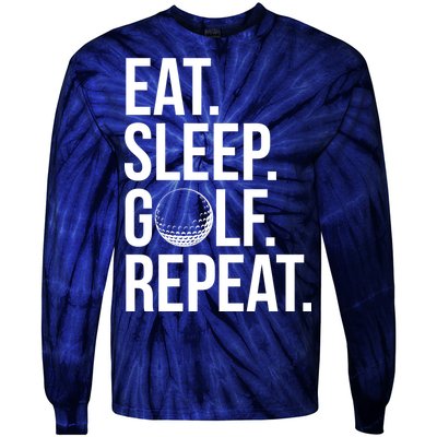 Eat Sleep Golf Repeat Tie-Dye Long Sleeve Shirt