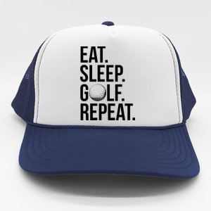 Eat Sleep Golf Repeat Trucker Hat