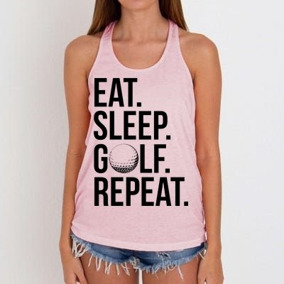 Eat Sleep Golf Repeat Women's Knotted Racerback Tank