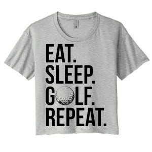 Eat Sleep Golf Repeat Women's Crop Top Tee