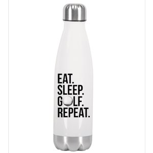 Eat Sleep Golf Repeat Stainless Steel Insulated Water Bottle