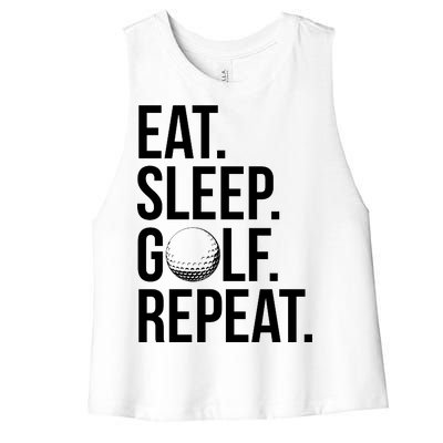 Eat Sleep Golf Repeat Women's Racerback Cropped Tank