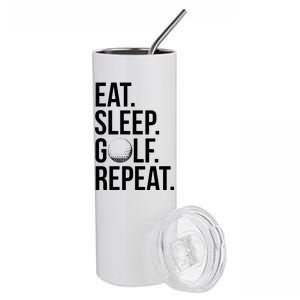 Eat Sleep Golf Repeat Stainless Steel Tumbler