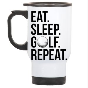 Eat Sleep Golf Repeat Stainless Steel Travel Mug