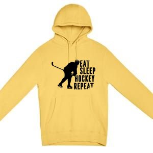 Eat Sleep Hockey Repeat Premium Pullover Hoodie