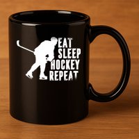 Eat Sleep Hockey Repeat 11oz C Handle Ceramic Mug