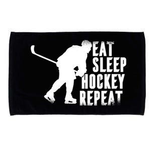 Eat Sleep Hockey Repeat Microfiber Hand Towel