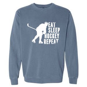 Eat Sleep Hockey Repeat Garment-Dyed Sweatshirt