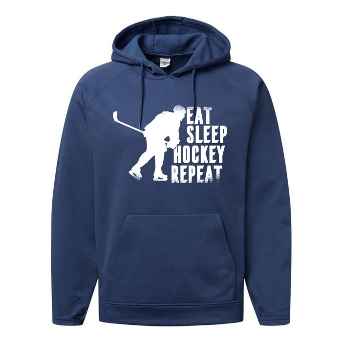 Eat Sleep Hockey Repeat Performance Fleece Hoodie