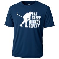 Eat Sleep Hockey Repeat Cooling Performance Crew T-Shirt