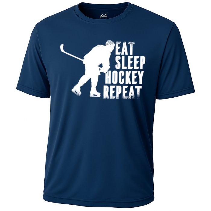 Eat Sleep Hockey Repeat Cooling Performance Crew T-Shirt