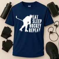 Eat Sleep Hockey Repeat Cooling Performance Crew T-Shirt