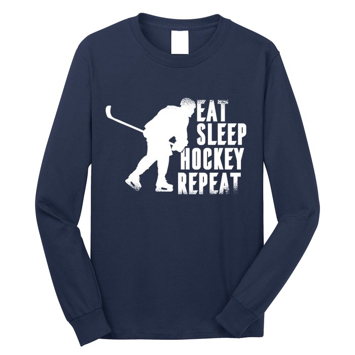 Eat Sleep Hockey Repeat Long Sleeve Shirt