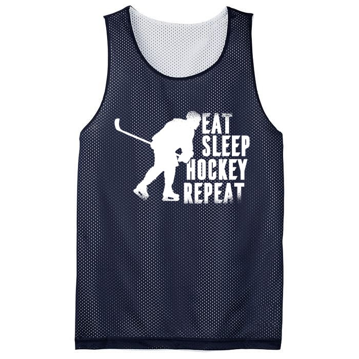 Eat Sleep Hockey Repeat Mesh Reversible Basketball Jersey Tank