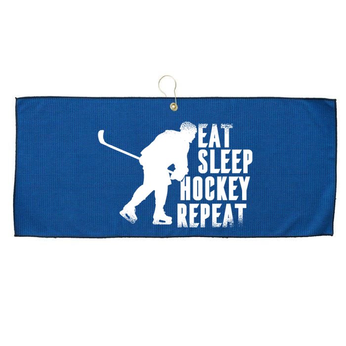 Eat Sleep Hockey Repeat Large Microfiber Waffle Golf Towel