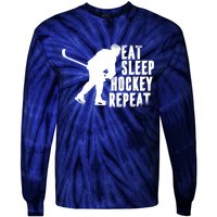 Eat Sleep Hockey Repeat Tie-Dye Long Sleeve Shirt