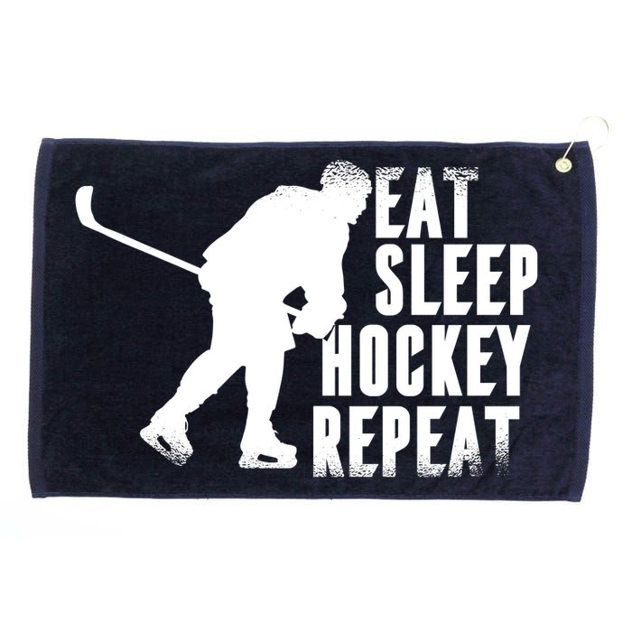 Eat Sleep Hockey Repeat Grommeted Golf Towel