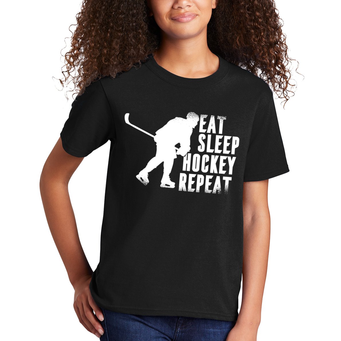 Eat Sleep Hockey Repeat Kids T-Shirt